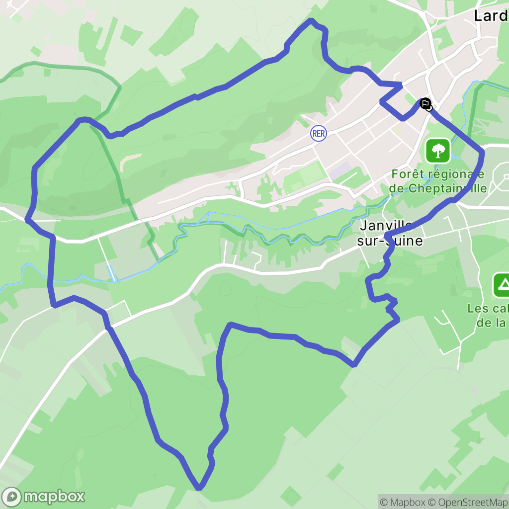 Lardy : carte du parcours de randonnée - France