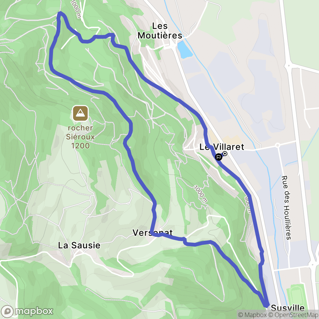 Susville : carte du parcours de randonnée - France