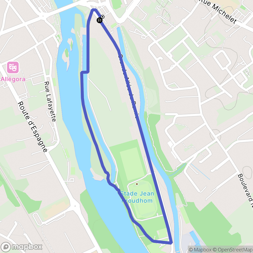 Auterive : carte du parcours de randonnée - France