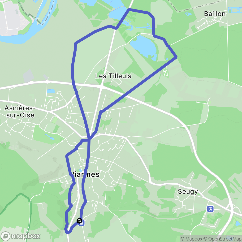 Viarmes : carte du parcours de randonnée - France