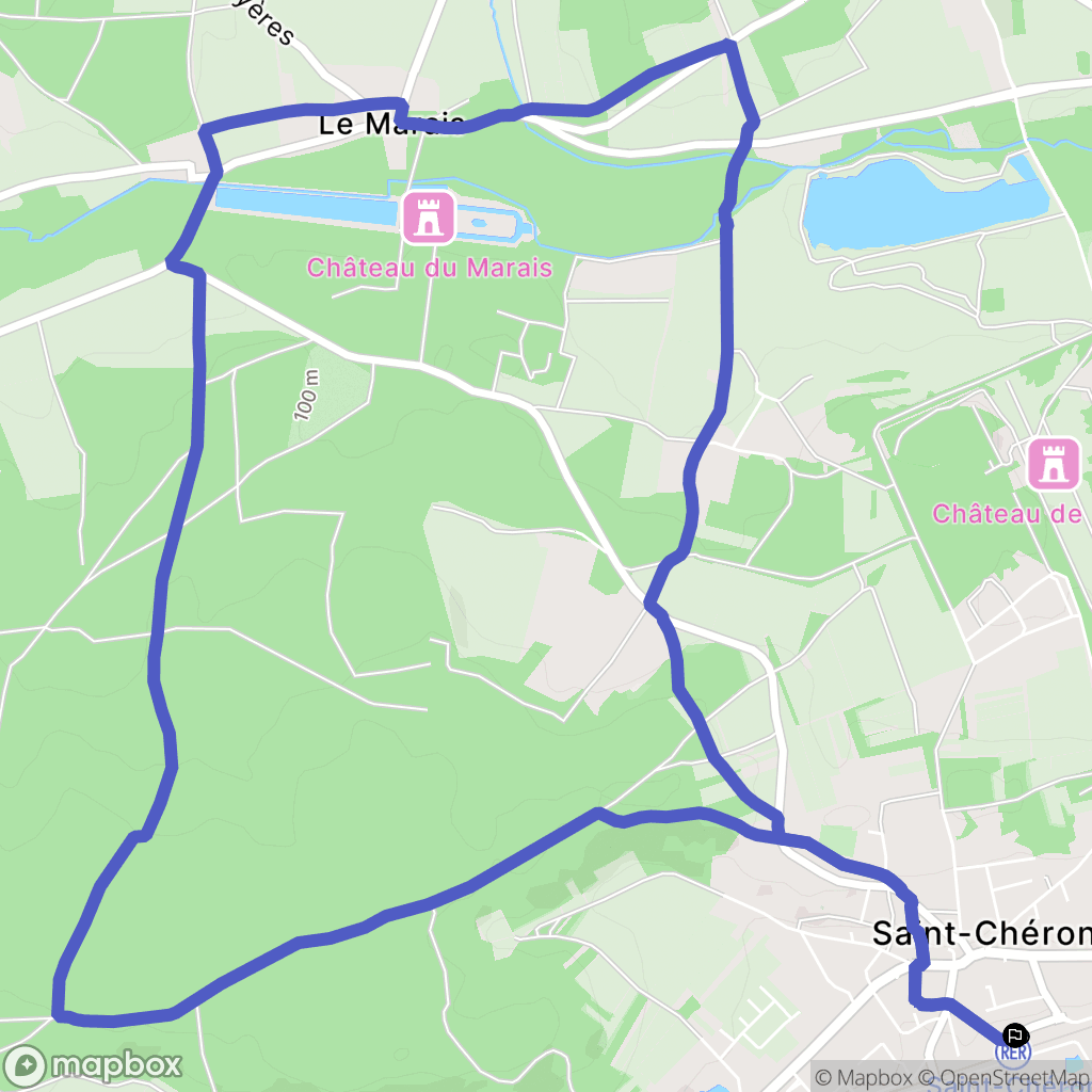Saint-Chéron : carte du parcours de randonnée - France