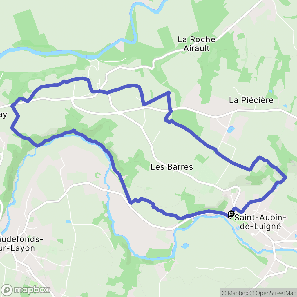 Val-du-Layon : carte du parcours de randonnée - France