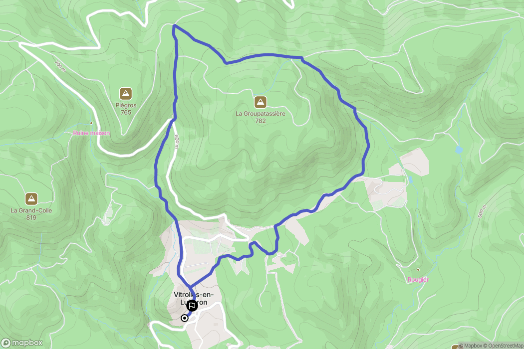 Vitrolles-en-Lubéron : carte du parcours de randonnée - France
