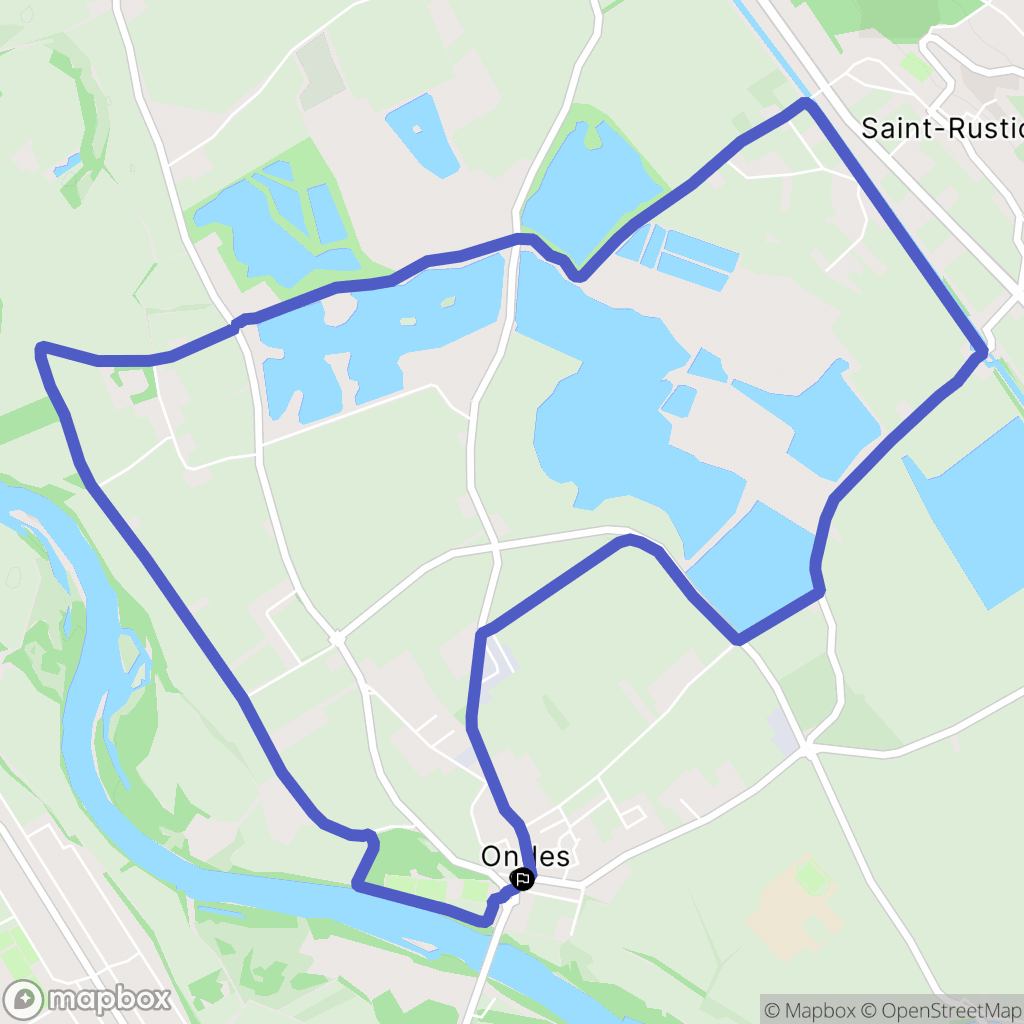 Ondes : carte du parcours de randonnée - France
