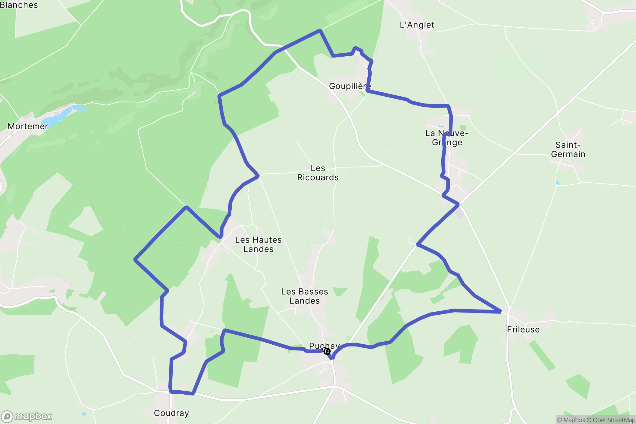 Puchay : carte du parcours de randonnée - France