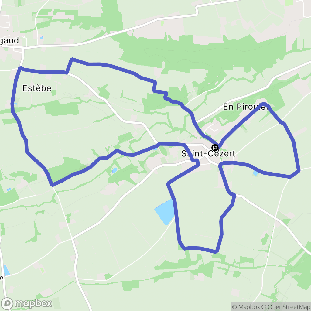 Saint-Cézert : carte du parcours de randonnée - France
