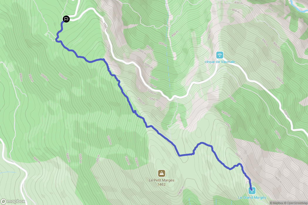 Aiguines : carte du parcours de randonnée - France