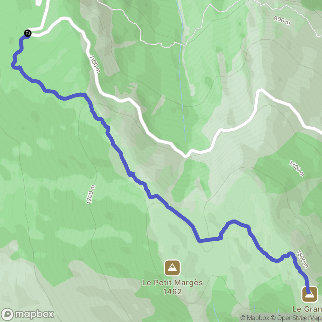 Aiguines : carte du parcours de randonnée - France