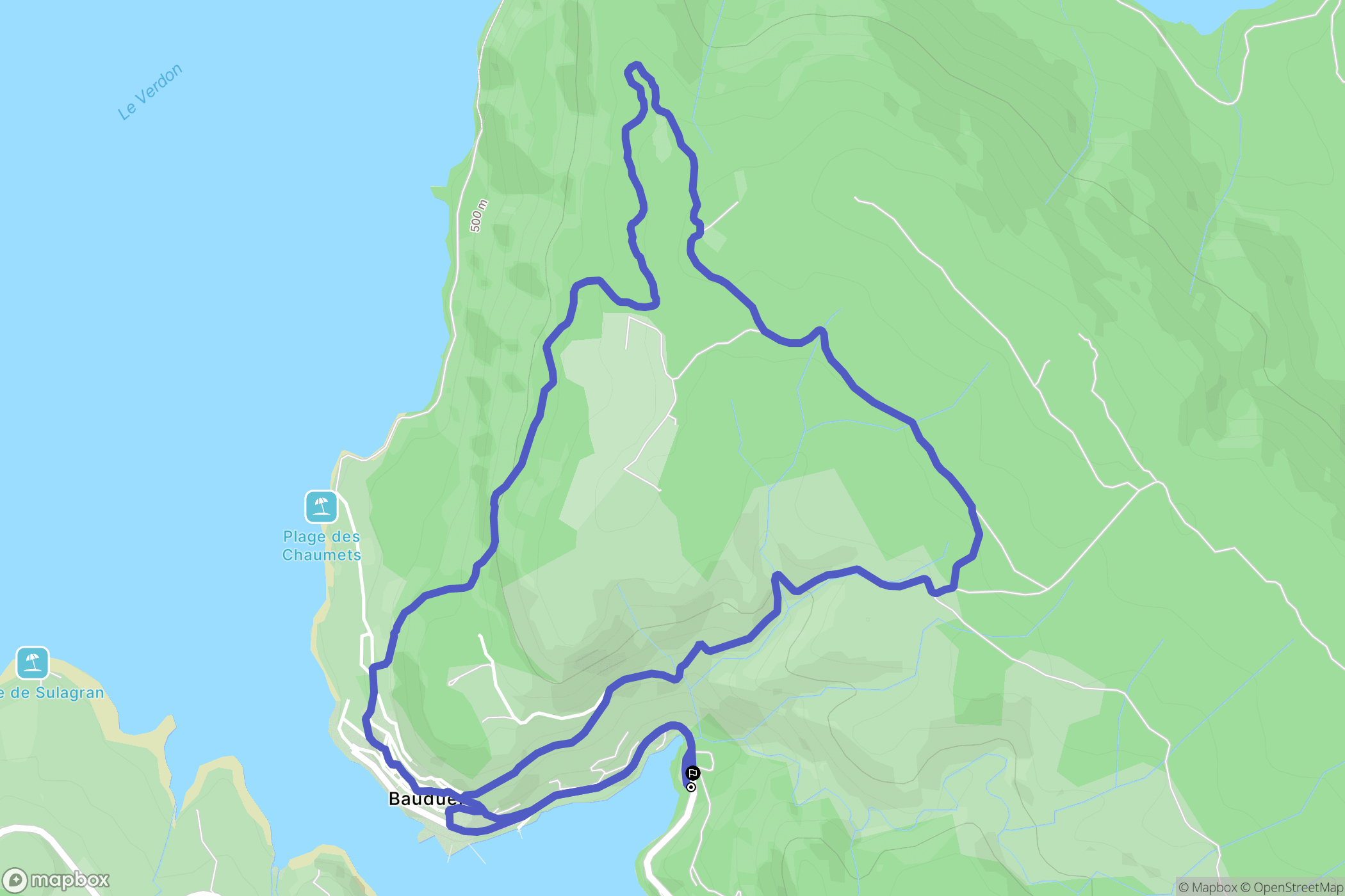 Bauduen: routekaart voor buitenactiviteiten - France