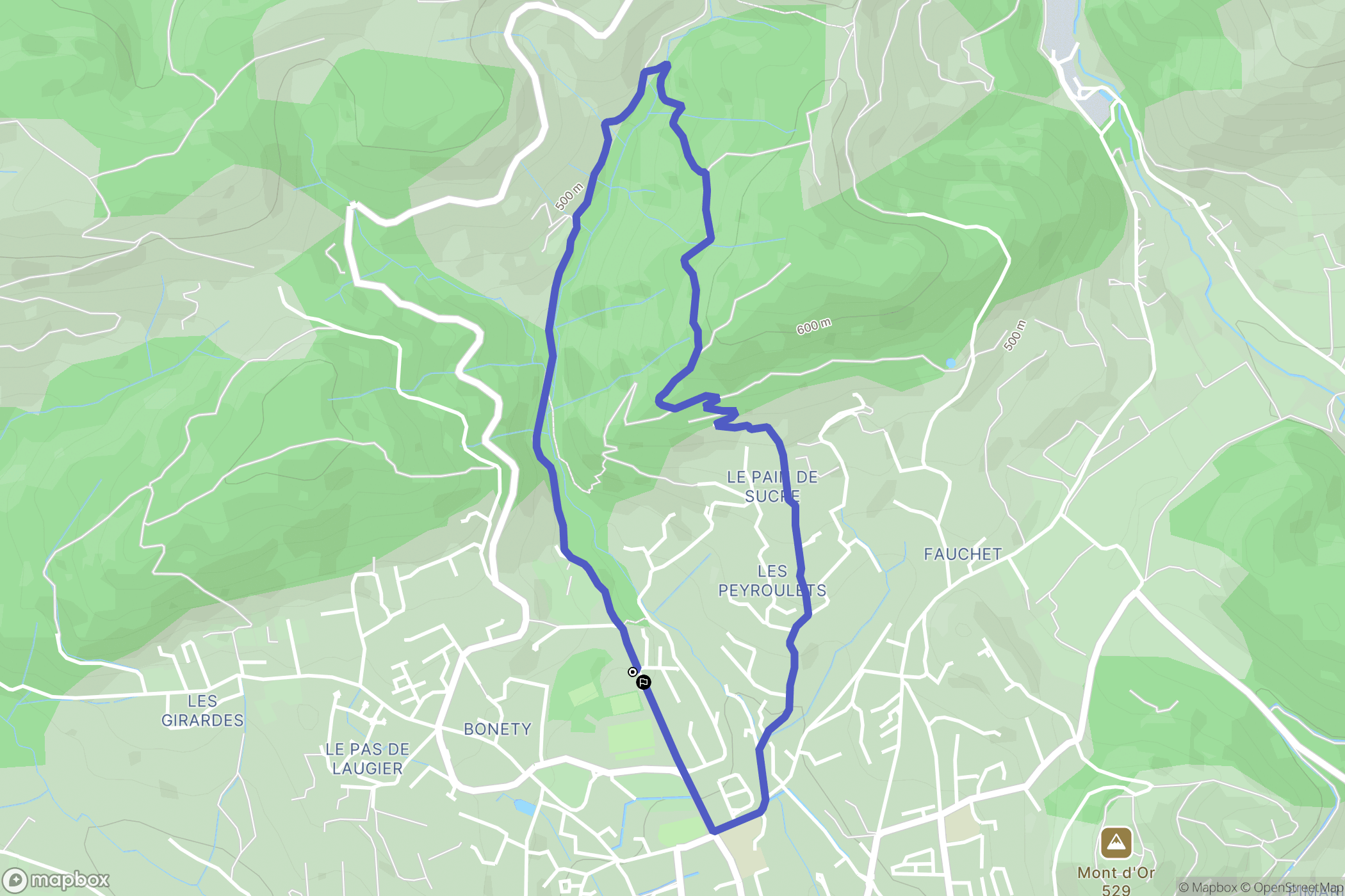 Manosque : carte du parcours de randonnée - France