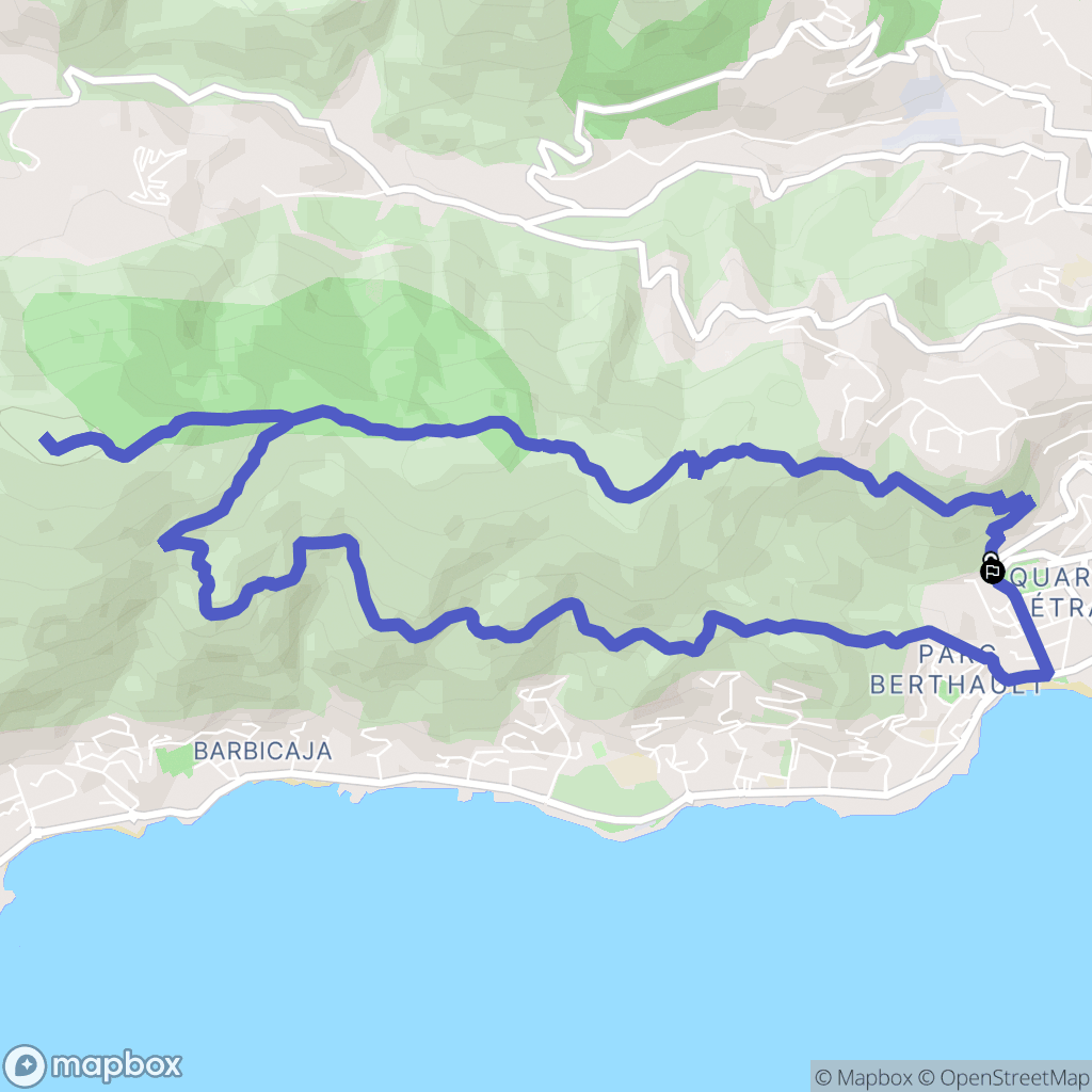 Ajaccio : carte du parcours de randonnée - France