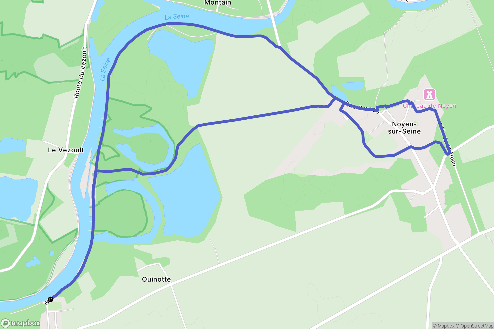 Grisy-sur-Seine : carte du parcours de randonnée - France