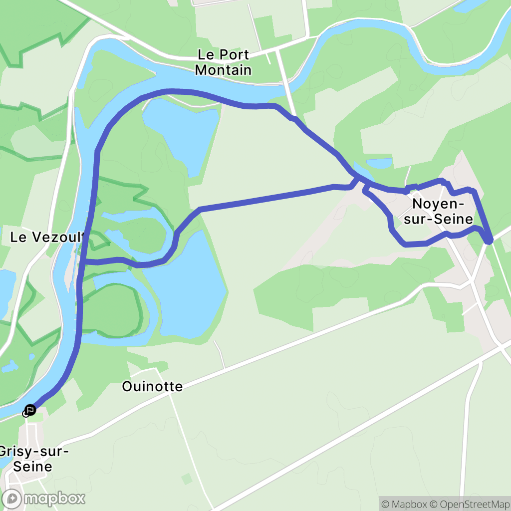 Grisy-sur-Seine : carte du parcours de randonnée - France