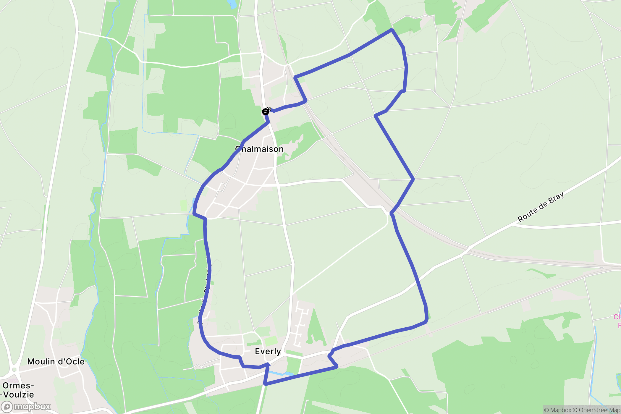 Chalmaison : carte du parcours de randonnée - France