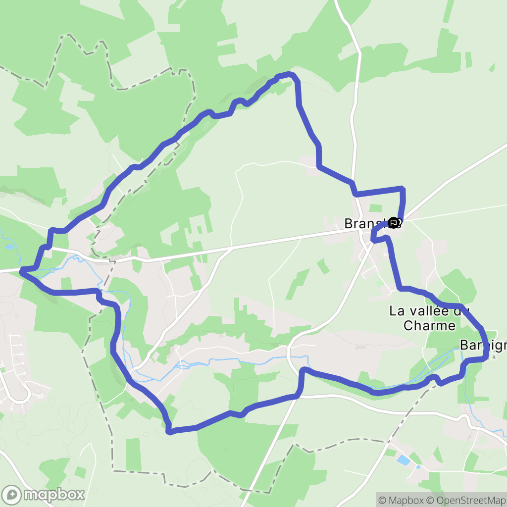 Bransles : carte du parcours de randonnée - France