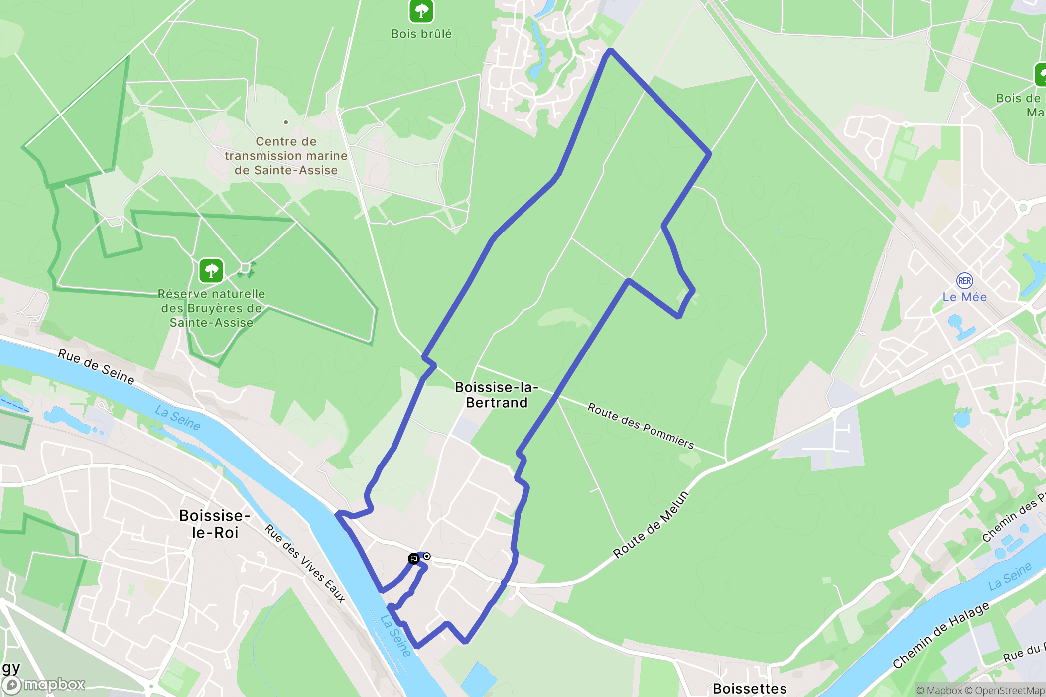 Boissise-la-Bertrand : carte du parcours de randonnée - France