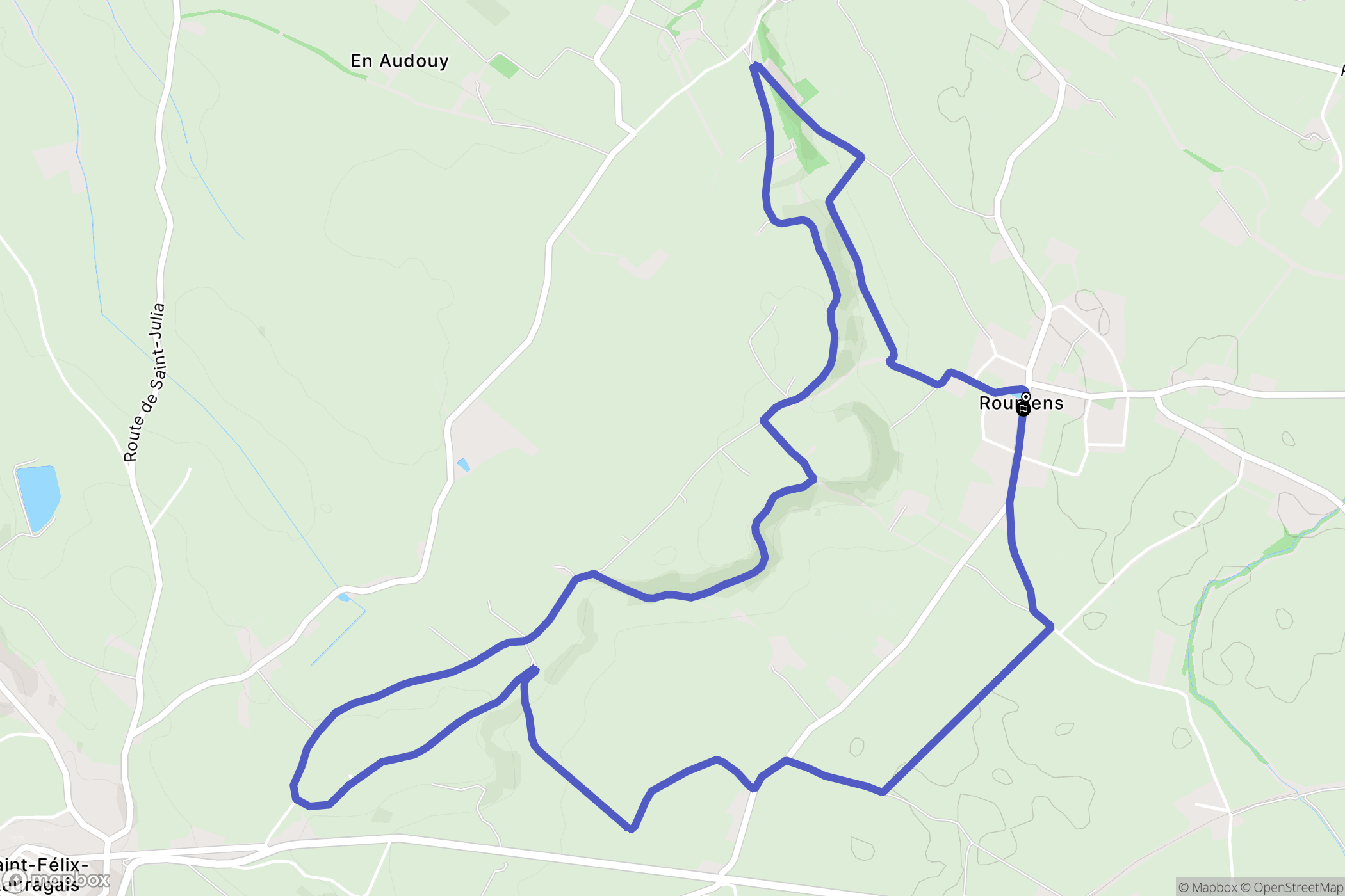 Roumens : carte du parcours de randonnée - France