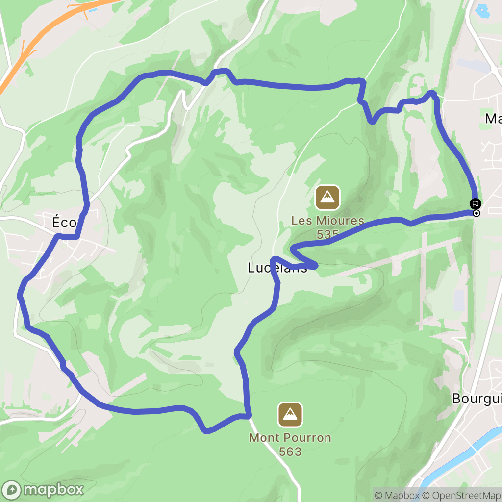 Mathay : carte du parcours de randonnée - France