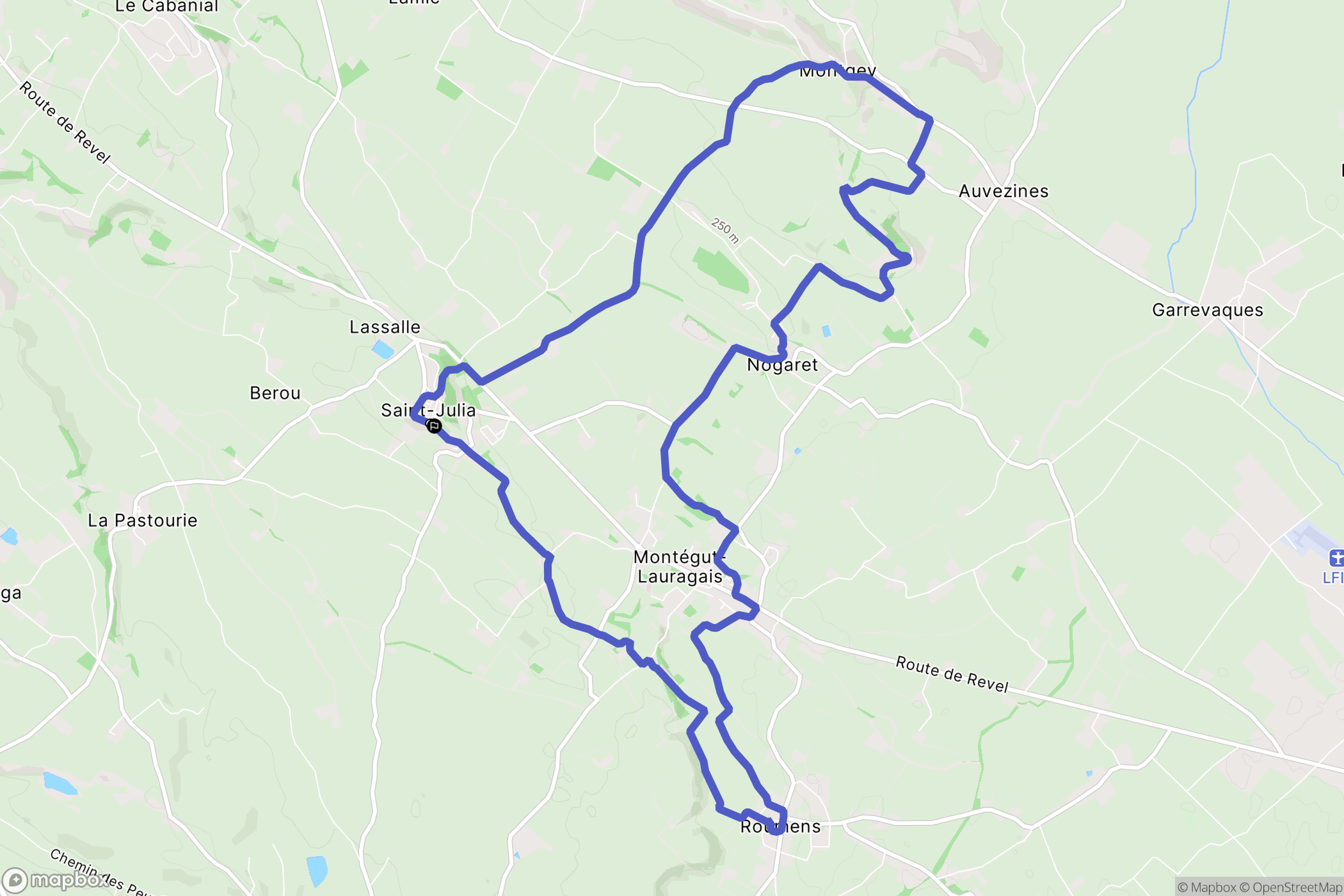 Saint-Julia : carte du parcours de randonnée - France