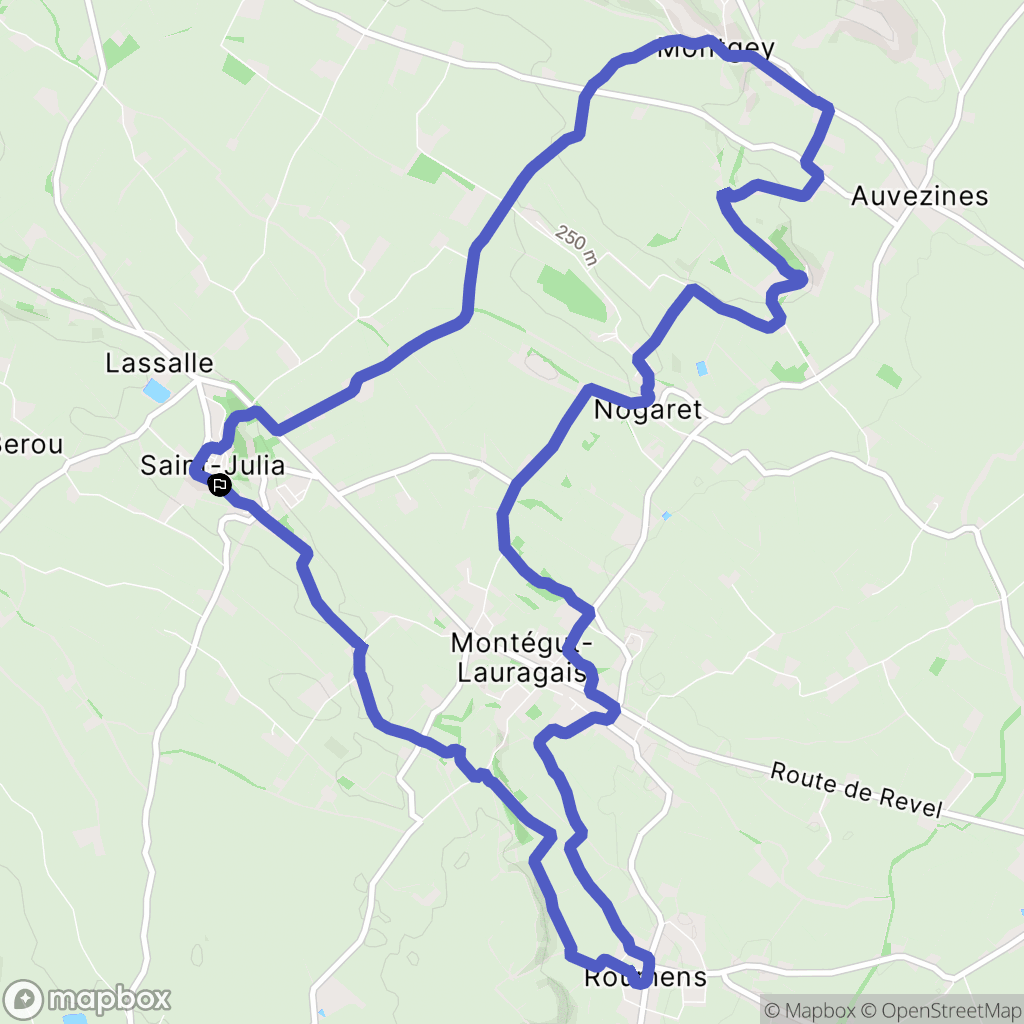Saint-Julia : carte du parcours de randonnée - France