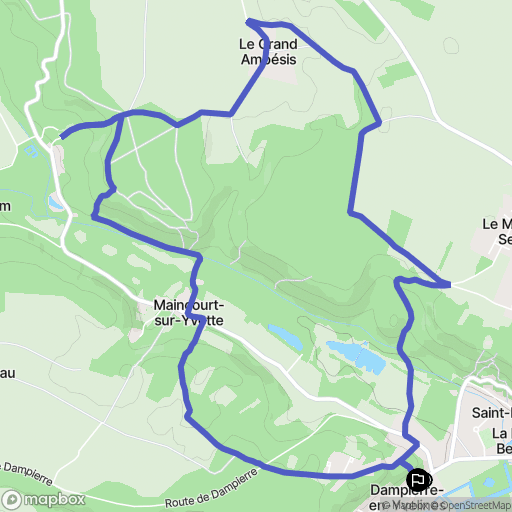 Dampierre-en-Yvelines : carte du parcours de randonnée - France