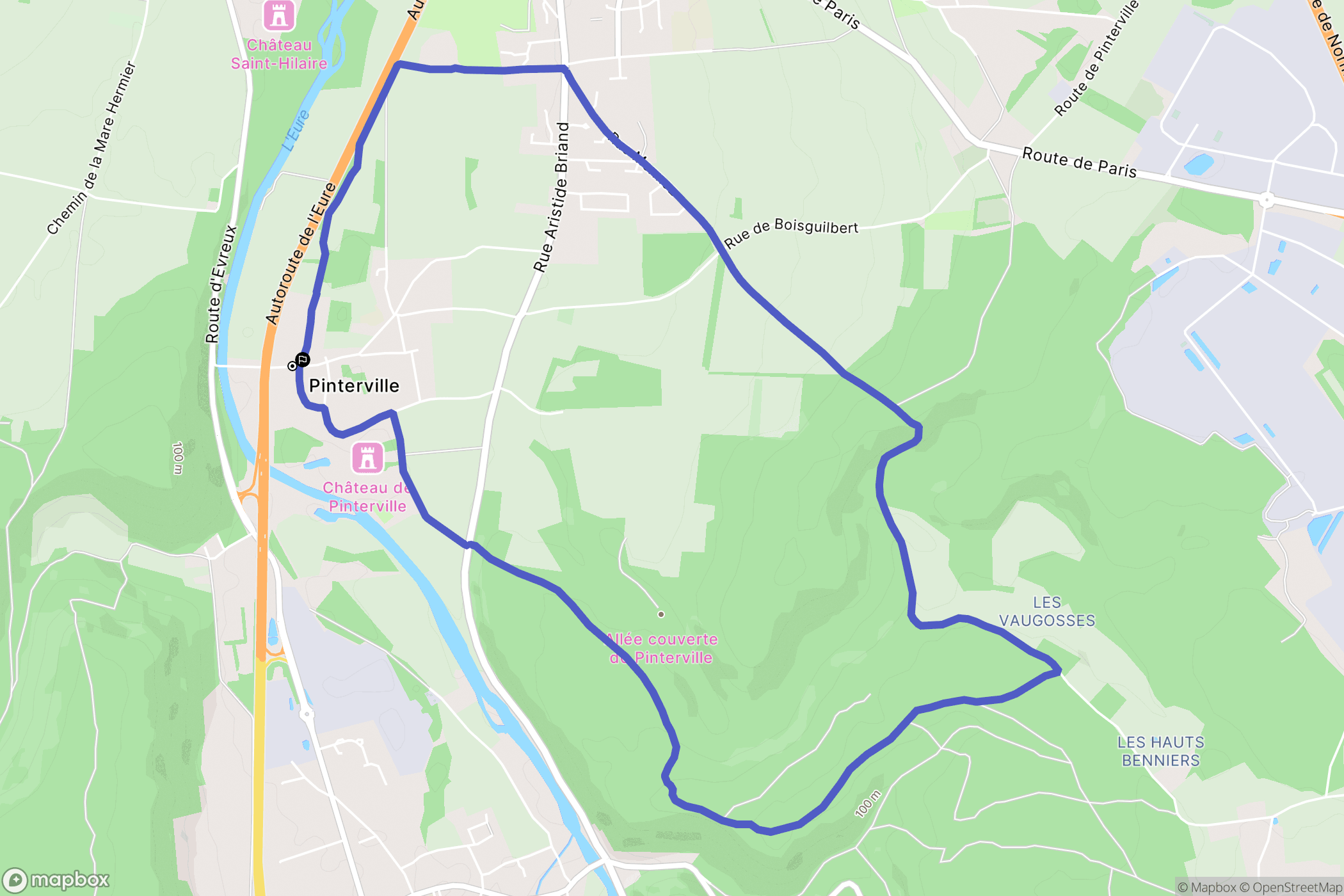Pinterville : carte du parcours de randonnée - France
