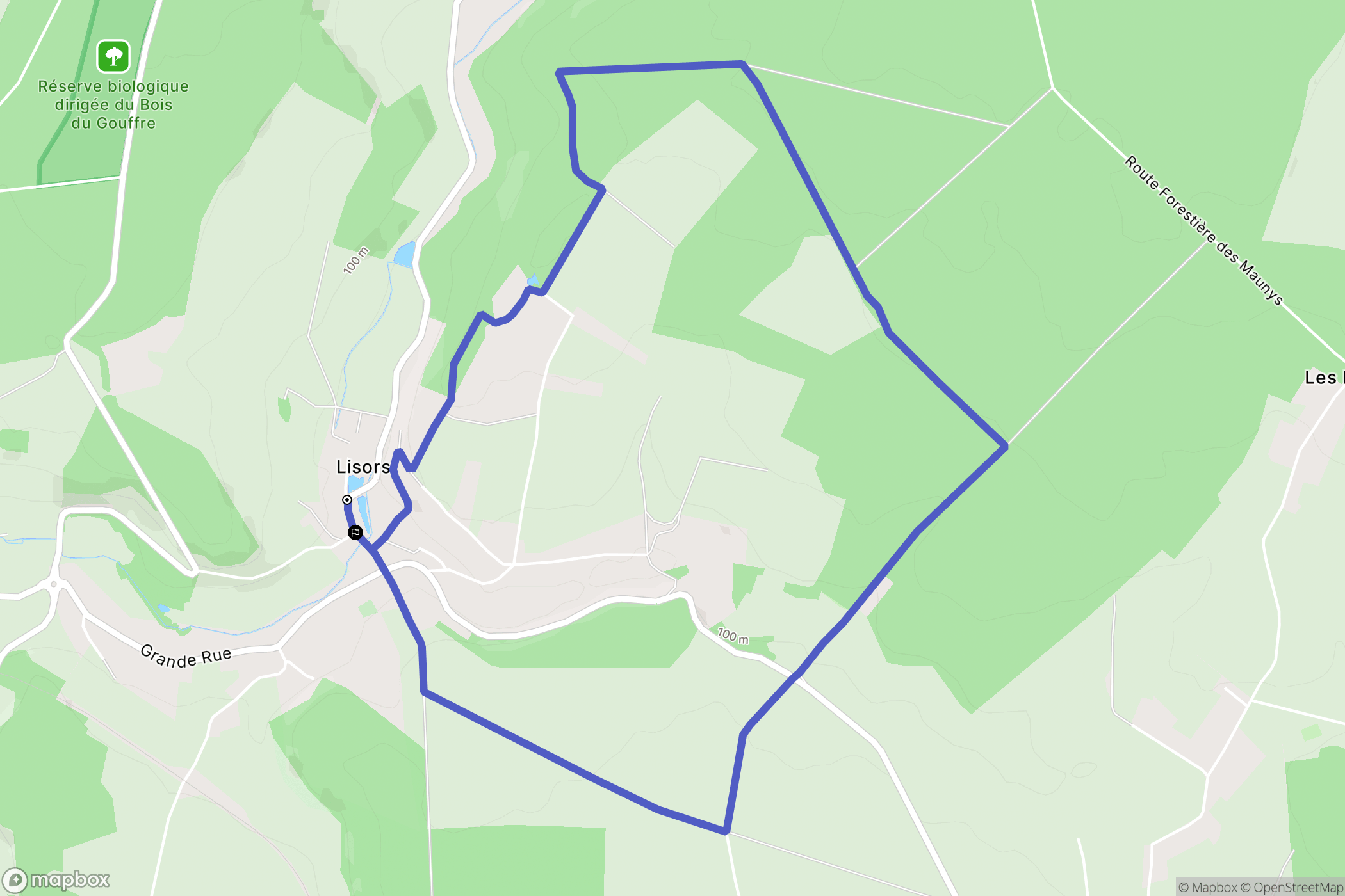 Lisors : carte du parcours de randonnée - France
