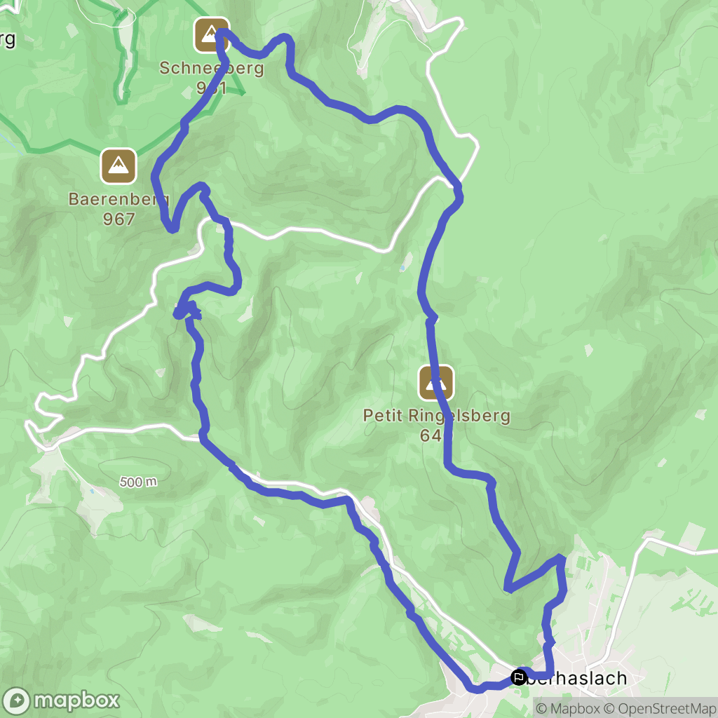 Oberhaslach : carte du parcours de randonnée - France