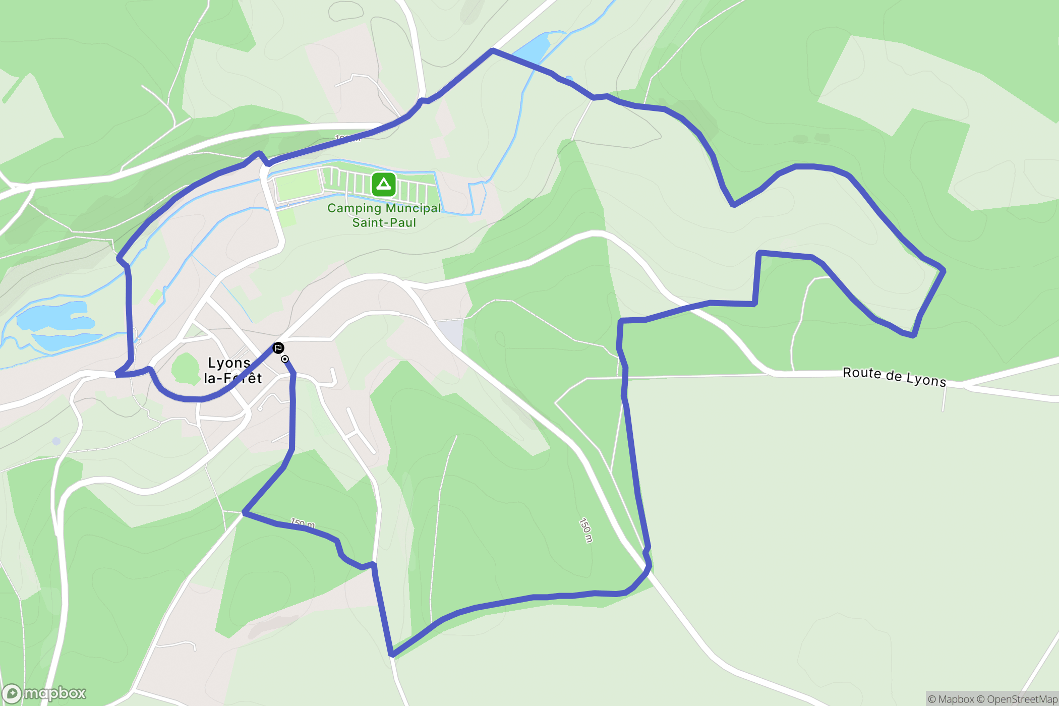Lyons-la-Forêt : carte du parcours de randonnée - France