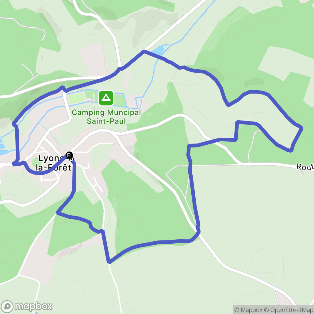 Lyons-la-Forêt : carte du parcours de randonnée - France