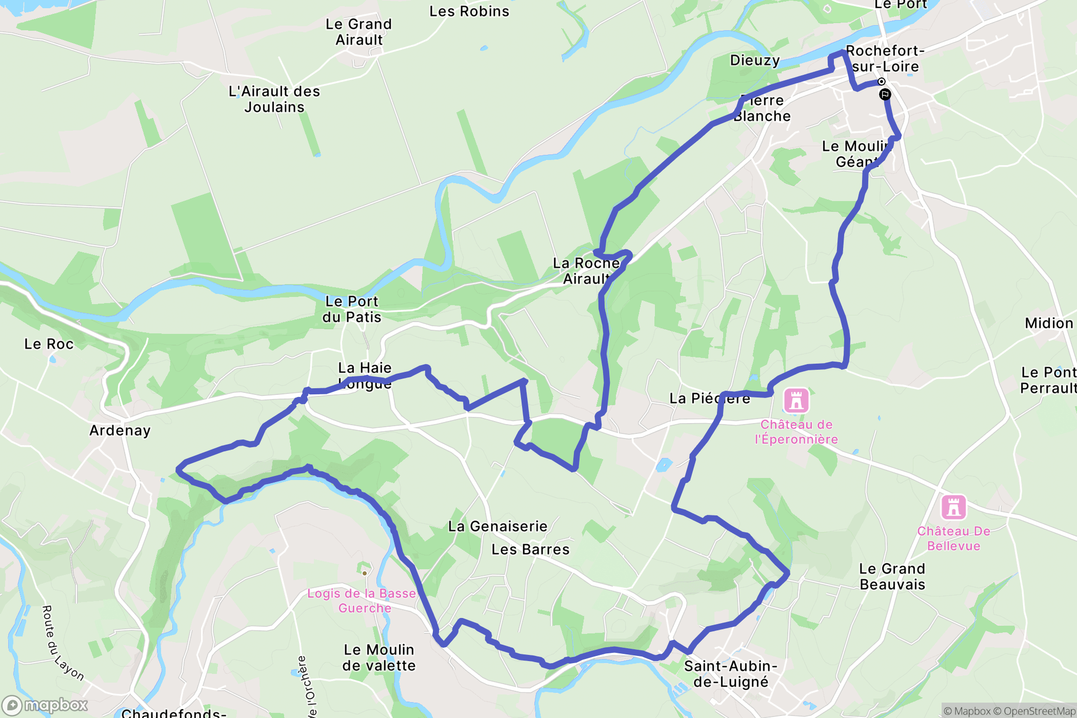 Rochefort-sur-Loire : carte du parcours de randonnée - France