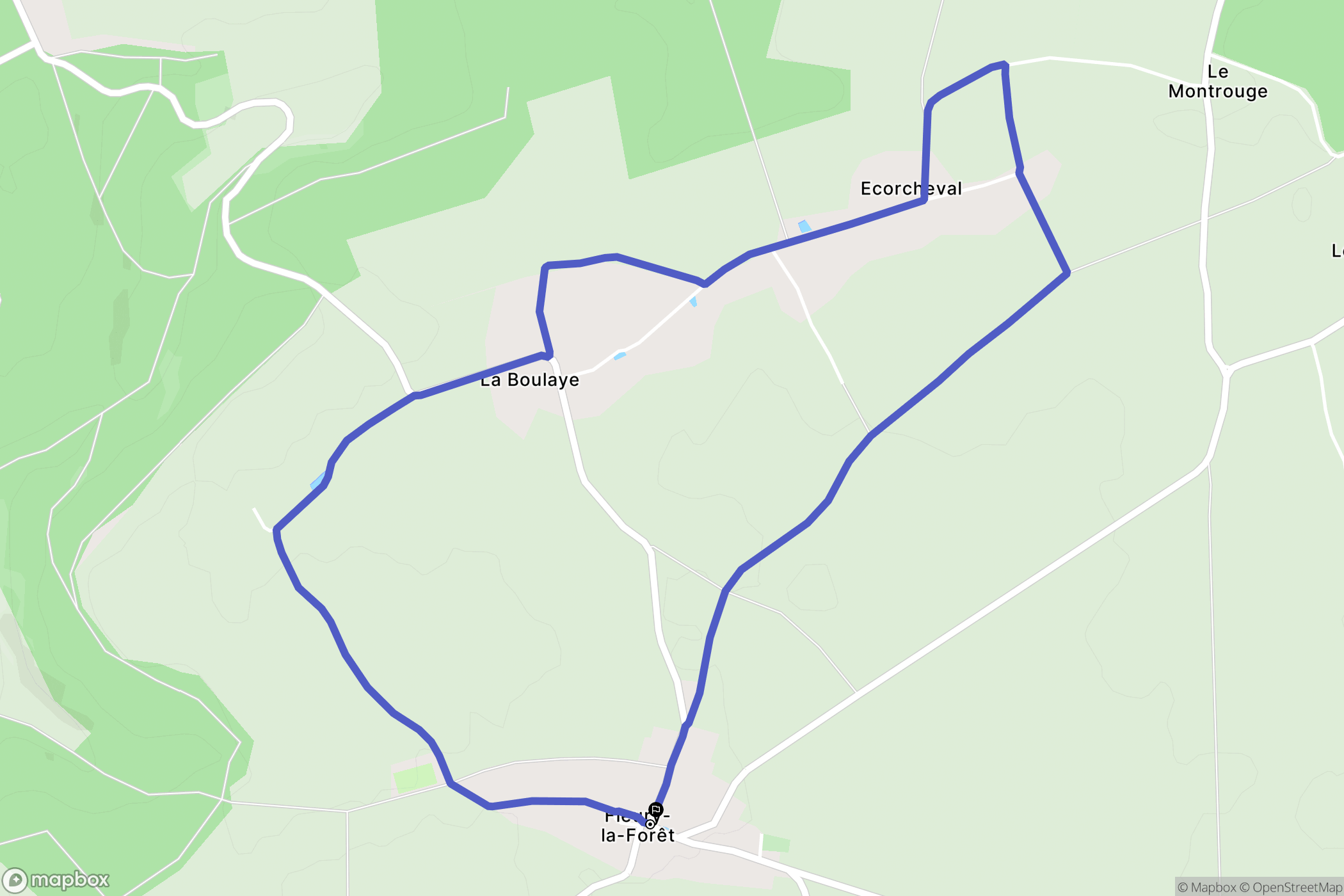 Fleury-la-Forêt : carte du parcours de randonnée - France