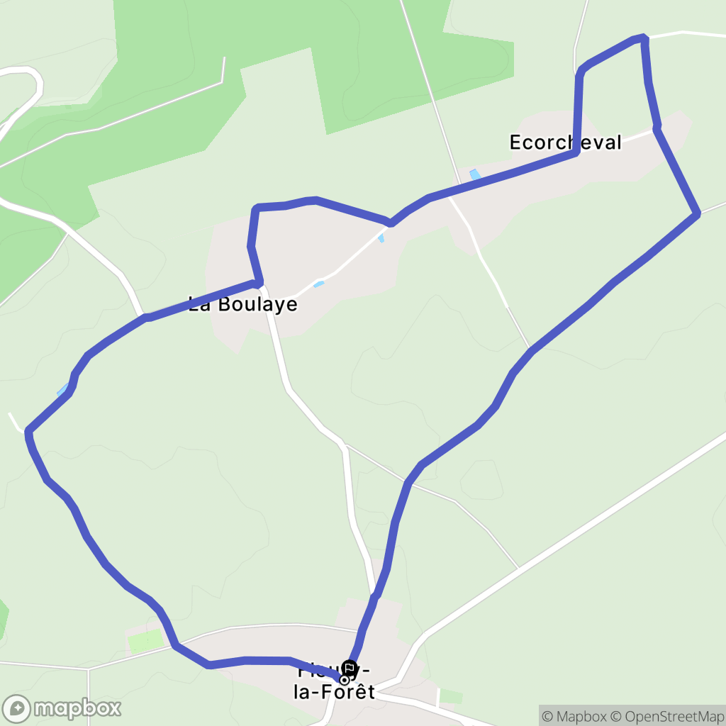 Fleury-la-Forêt : carte du parcours de randonnée - France
