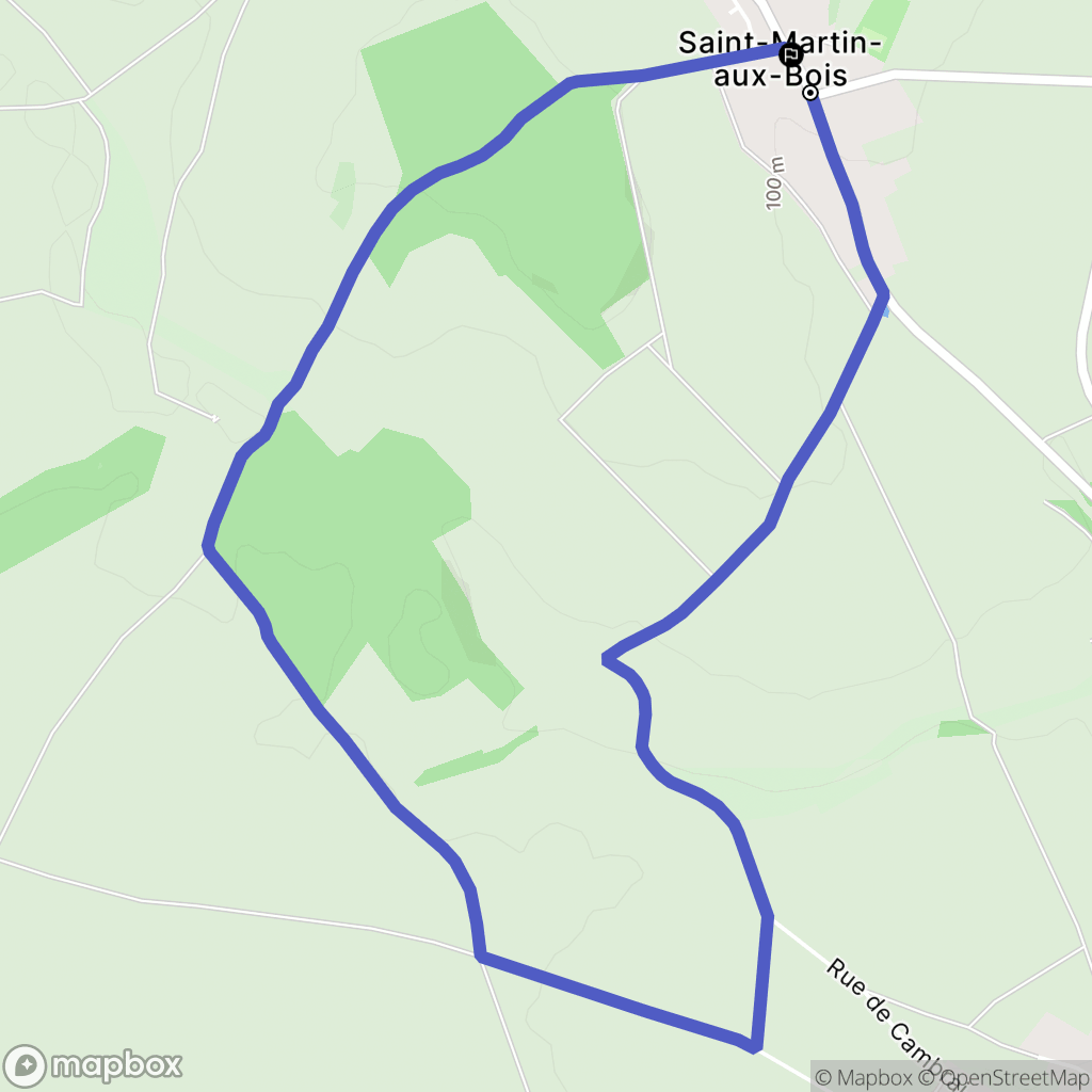 Saint-Martin-aux-Bois : carte du parcours de randonnée - France