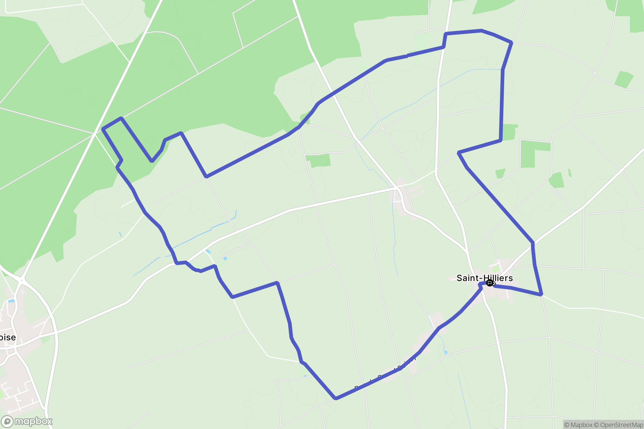 Saint-Hilliers : carte du parcours de randonnée - France