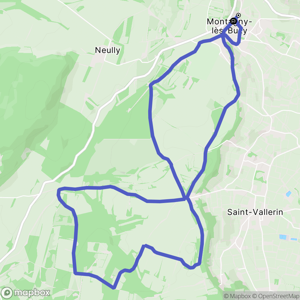 Montagny-lès-Buxy : carte du parcours de randonnée - France