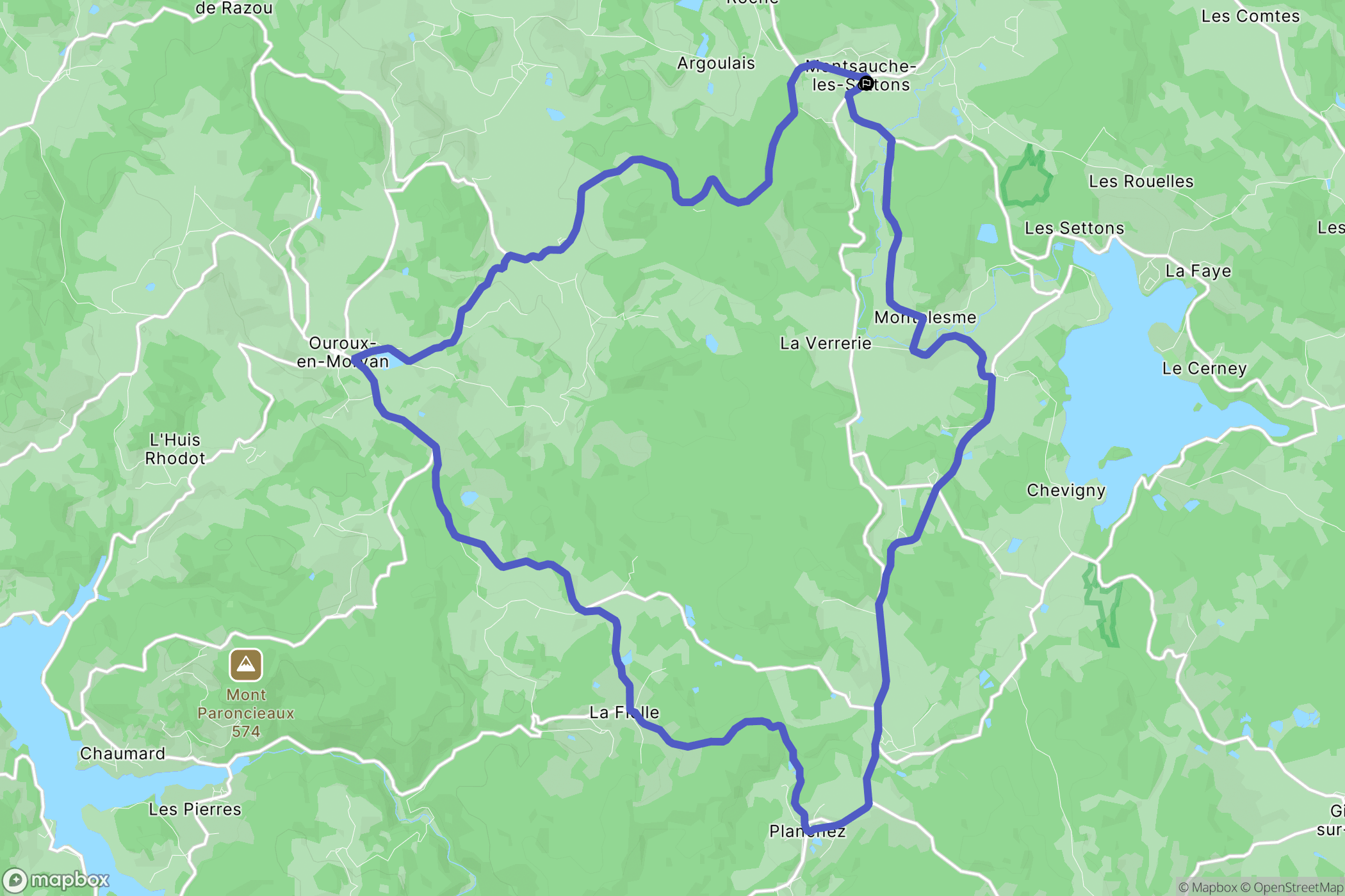 Montsauche-les-Settons: routekaart voor buitenactiviteiten - France