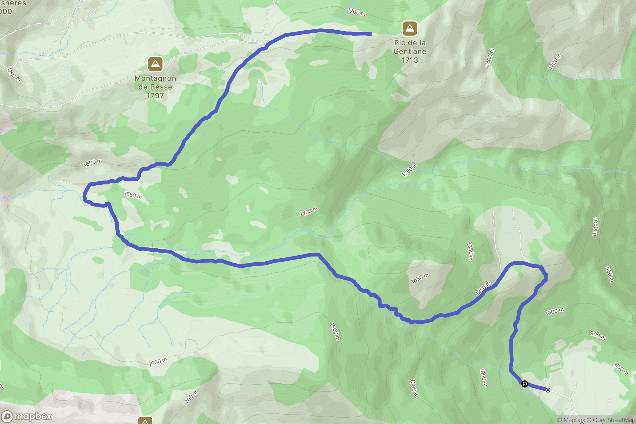 Laruns : carte du parcours de randonnée - France