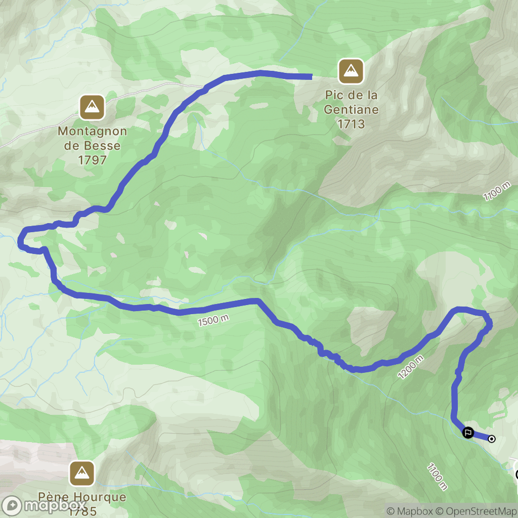 Laruns : carte du parcours de randonnée - France