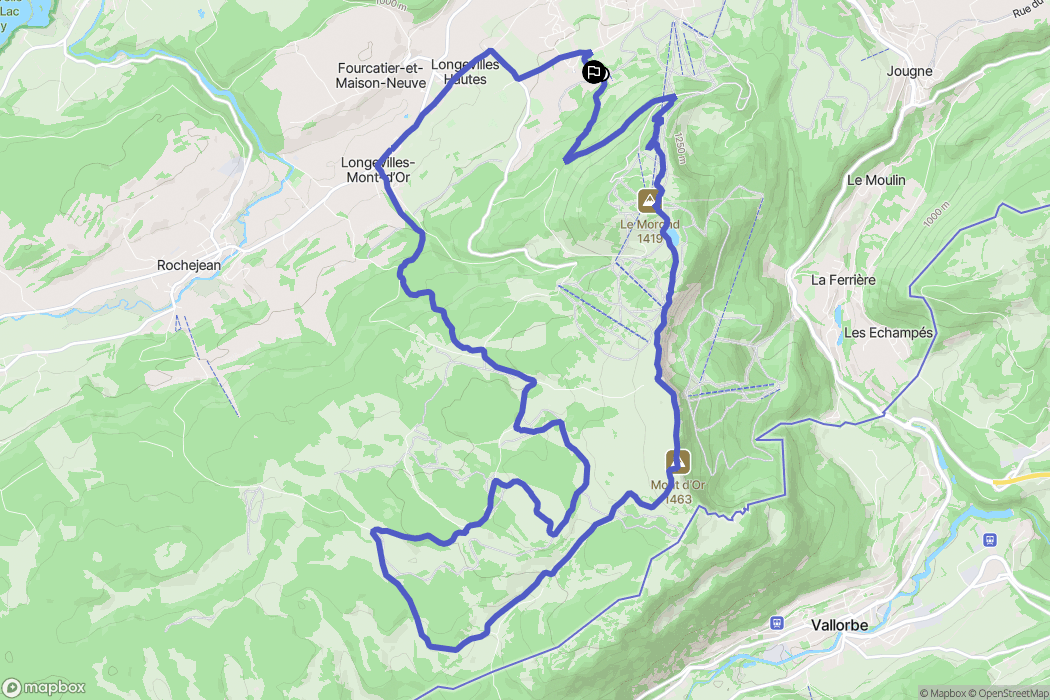 Métabief : carte du parcours de randonnée - France