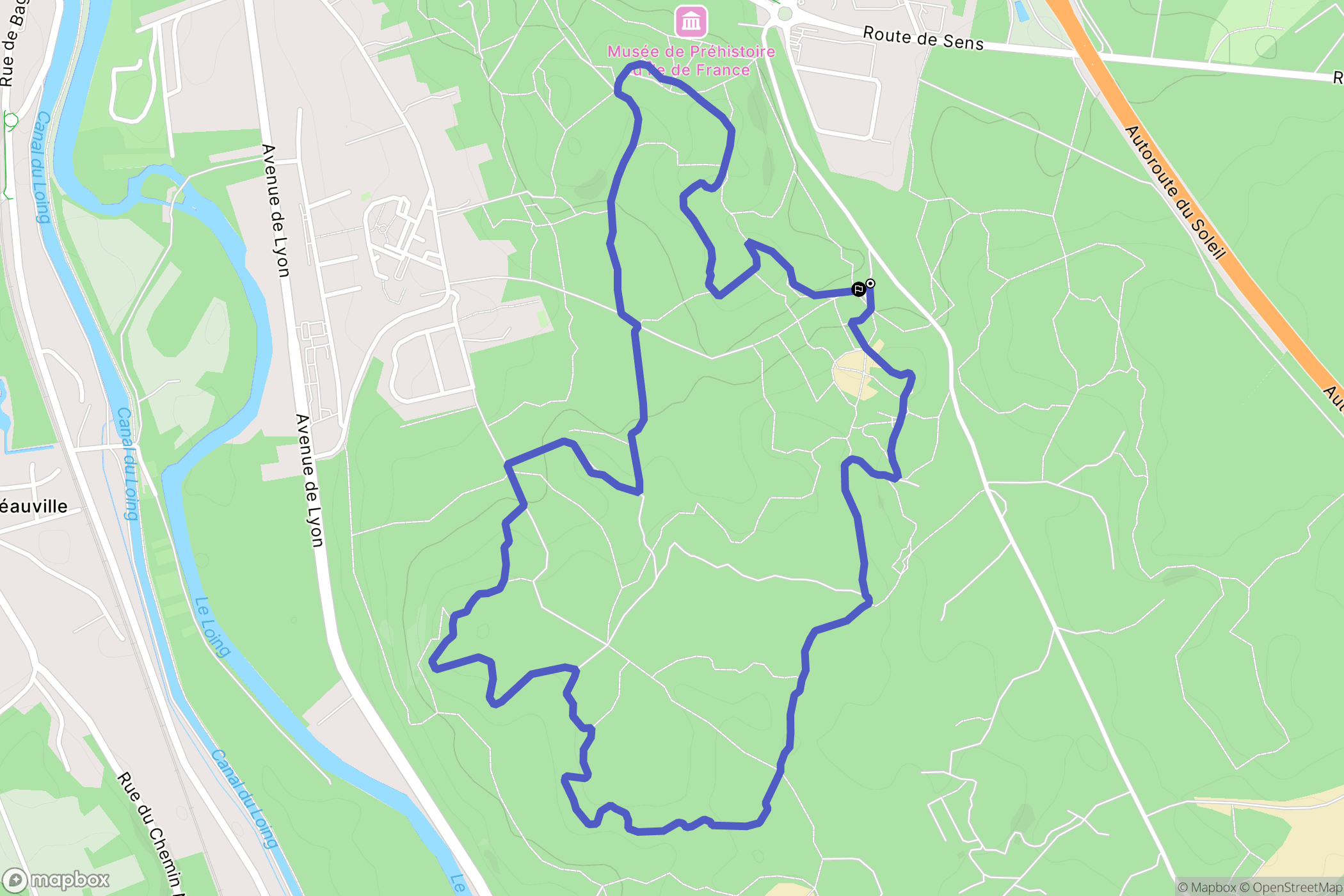 Nemours : carte du parcours de randonnée - France