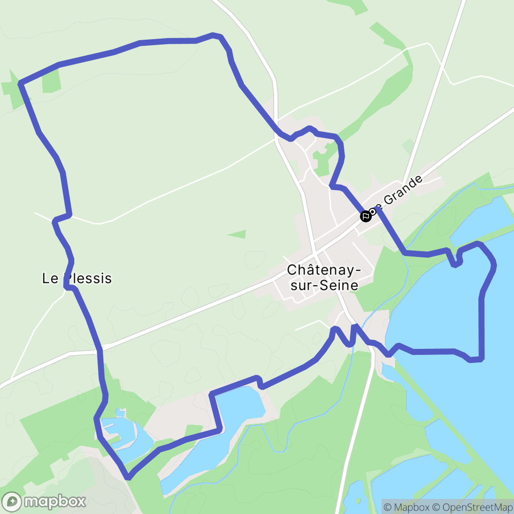 Châtenay-sur-Seine : carte du parcours de randonnée - France