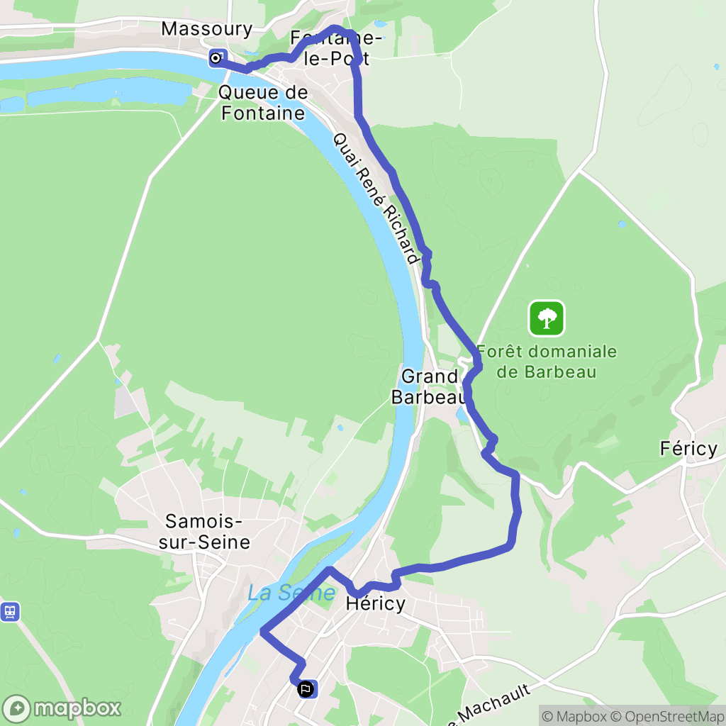 Fontaine-le-Port : carte du parcours de randonnée - France