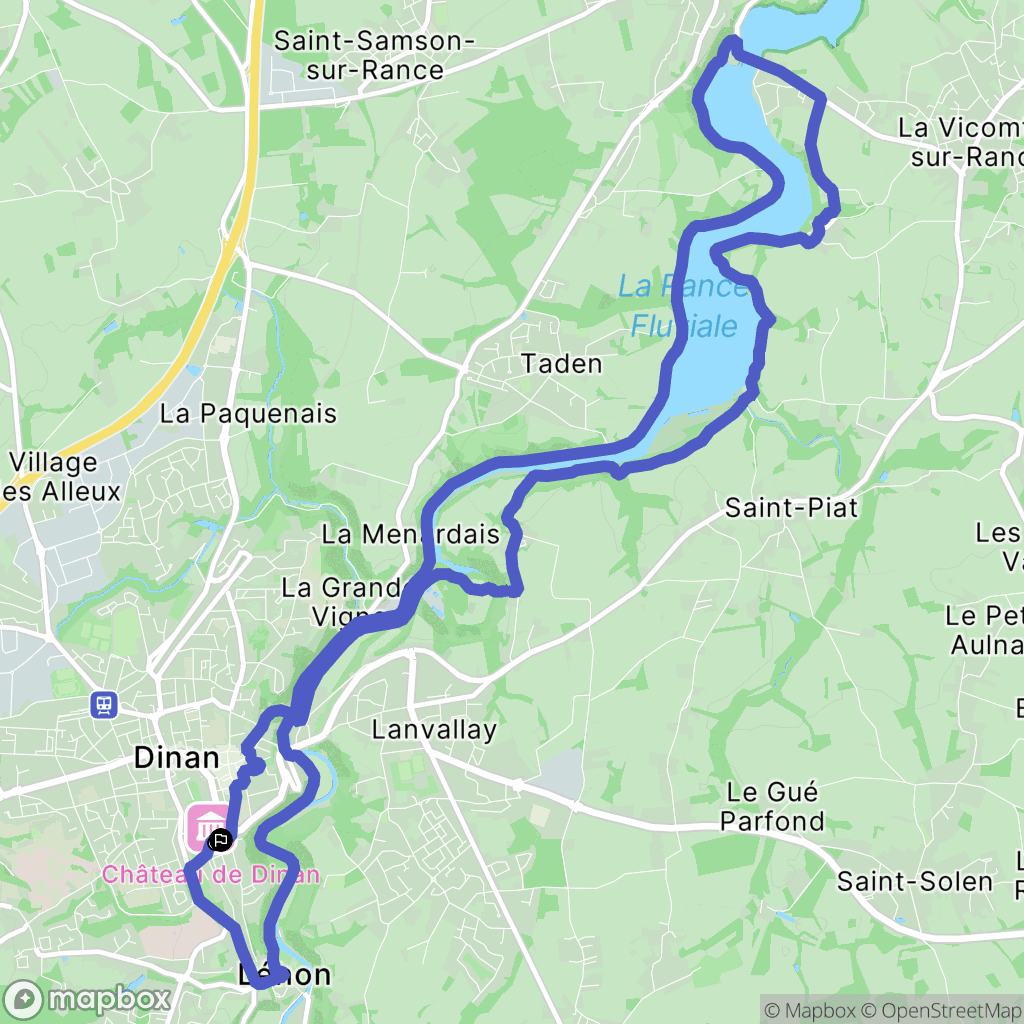 Dinan : carte du parcours de randonnée - France
