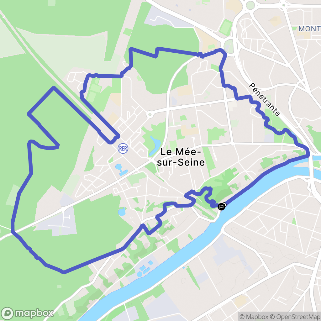 Le Mée-sur-Seine : carte du parcours de randonnée - France