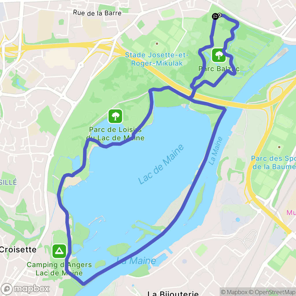 Angers : carte du parcours de randonnée - France