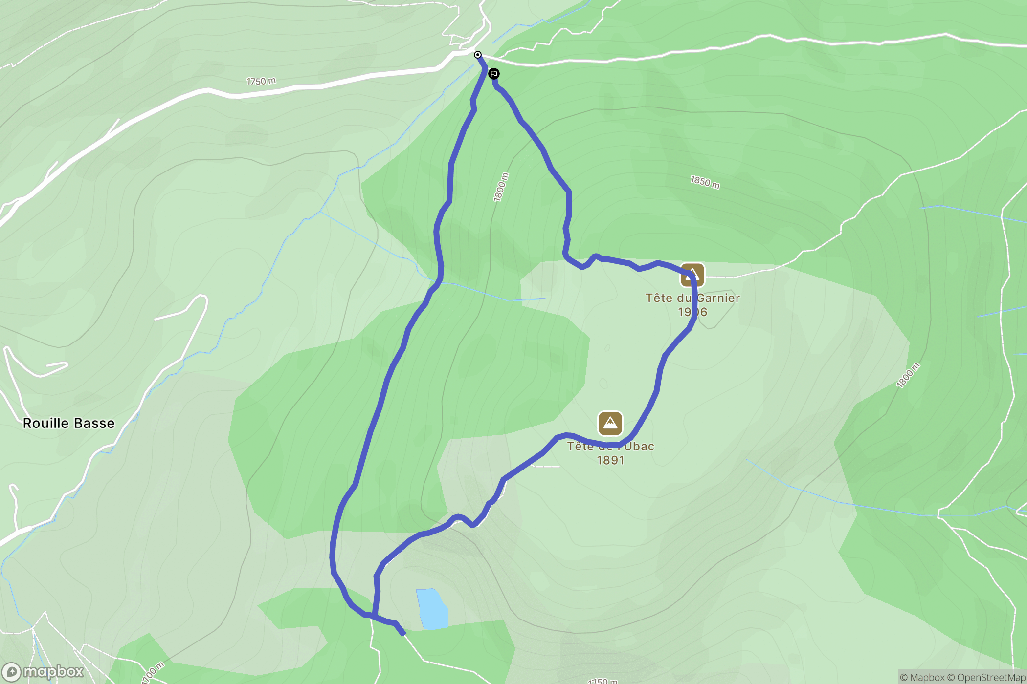 Valberg : carte du parcours de randonnée - France