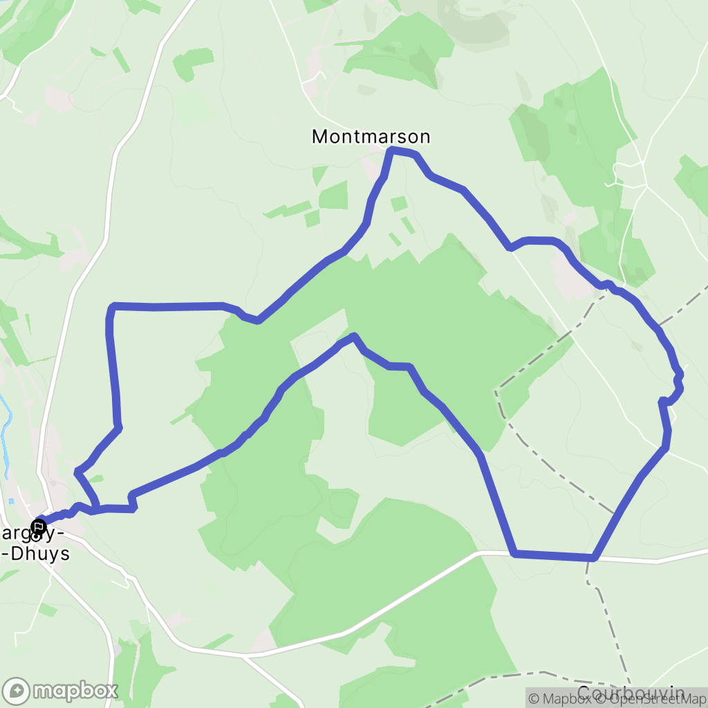 Pargny-la-Dhuys : carte du parcours de randonnée - France