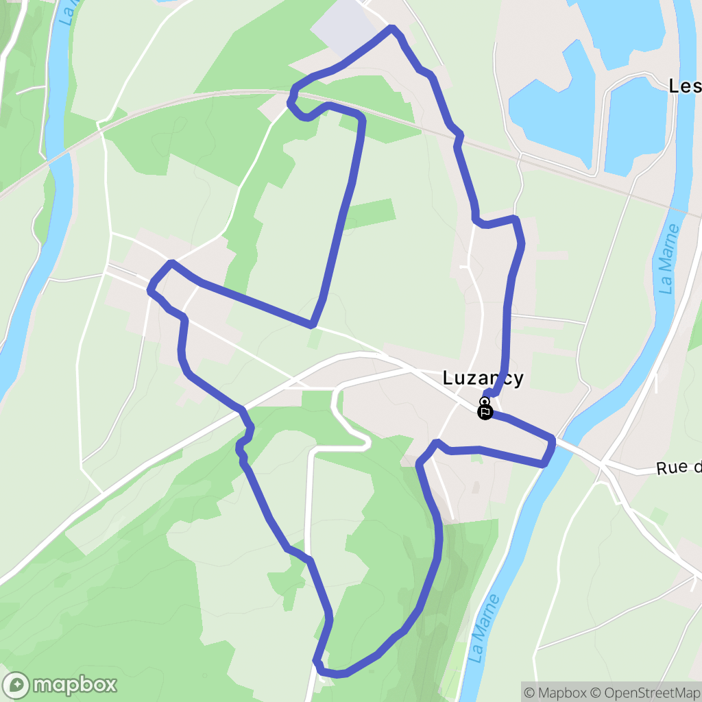 Luzancy : carte du parcours de randonnée - France
