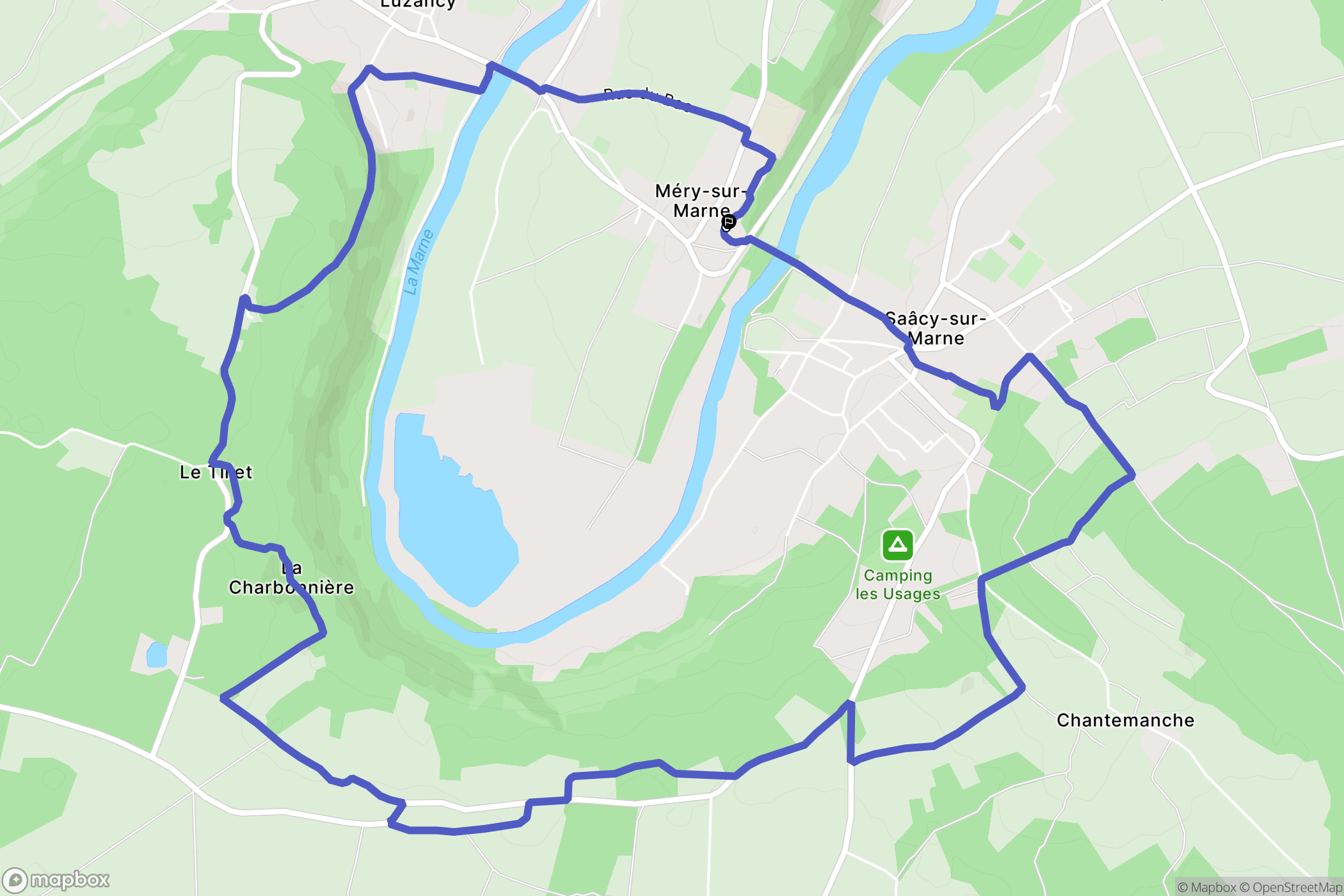 Méry-sur-Marne : carte du parcours de randonnée - France